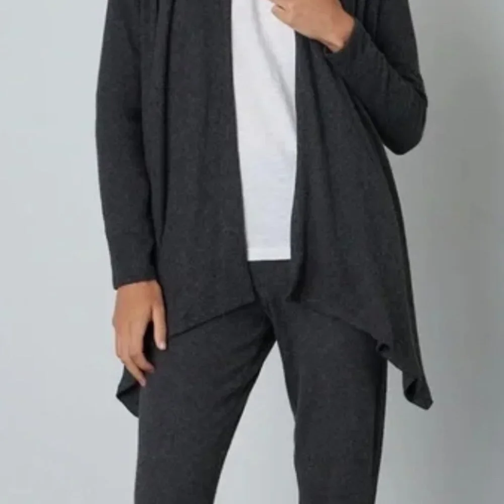 NWT $194 Velvet Graham & Spencer Draped Cardigan Charcoal Grey XS Anthropologie - Picture 1 of 7